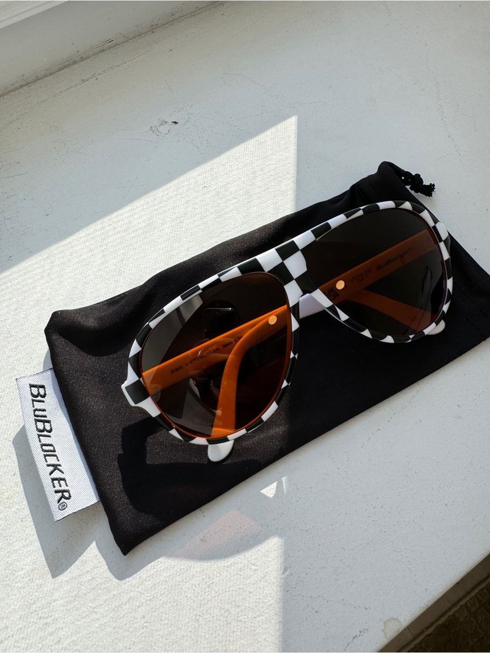 BluBlocker Checkerboard Sunglasses with Amber Lenses